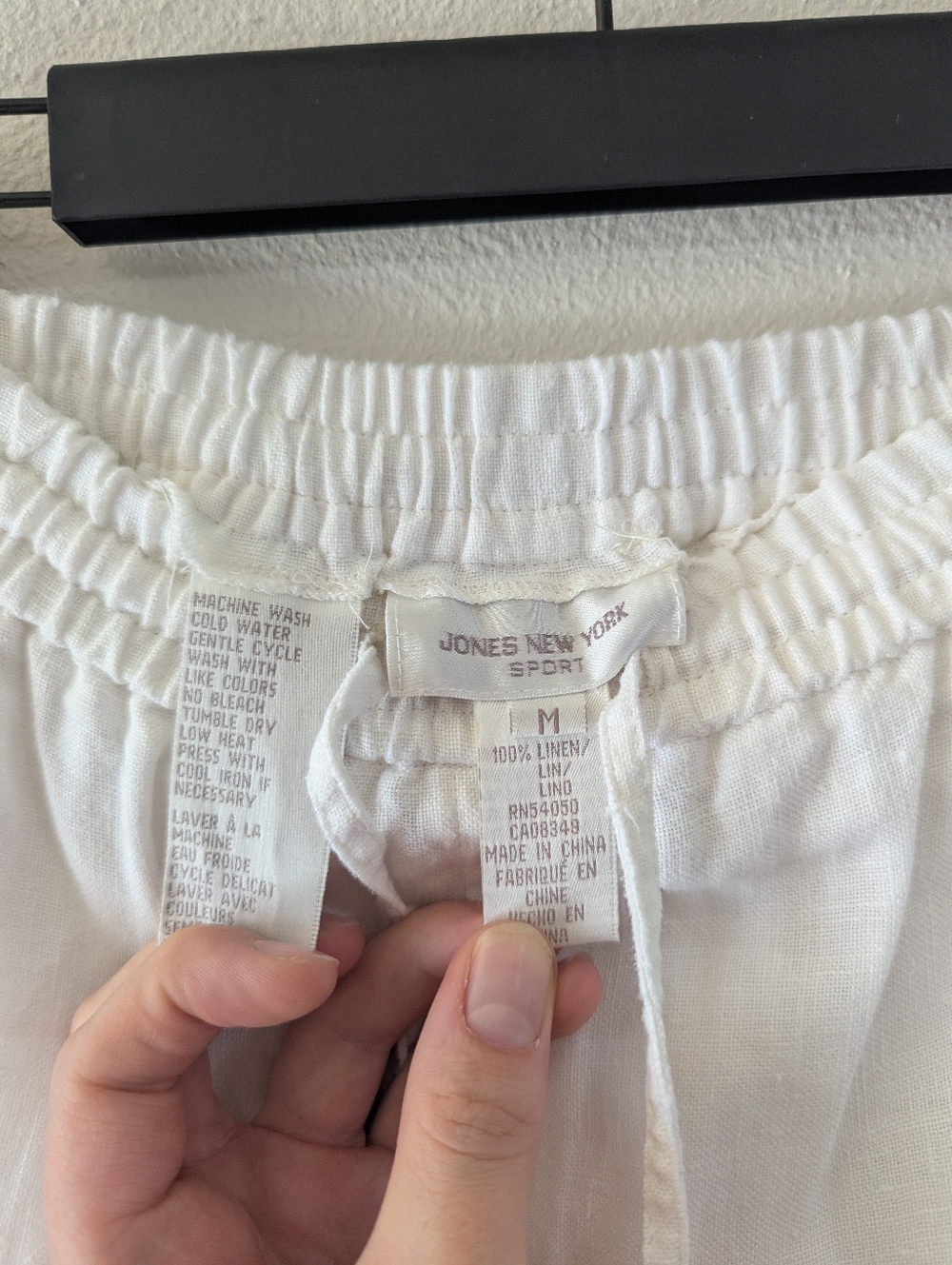 White Wide Leg Linen Pants - Picture 5 of 6